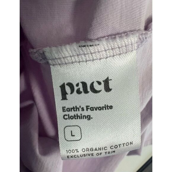 Pact Light Purple Basic Solid V-Neck Short Sleeve Cotton T-Shirt - Picture 5 of 5